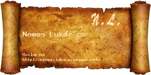 Nemes Lukács névjegykártya